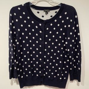 Talbots Navy & White Cardigan